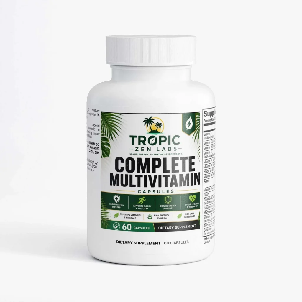 Complete Multivitamin supplement bottle by TropicZen Labs