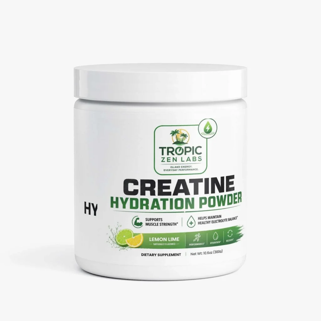 Creatine Hydration Powder supplement bottle by TropicZen Labs