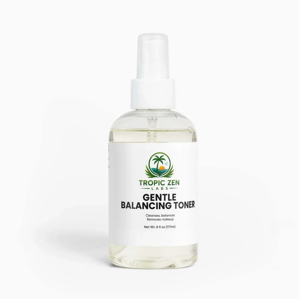 Gentle Balancing Toner supplement bottle by TropicZen Labs