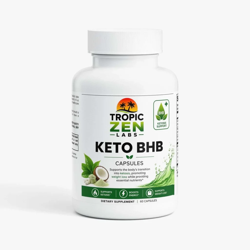 Keto BHB supplement bottle by TropicZen Labs