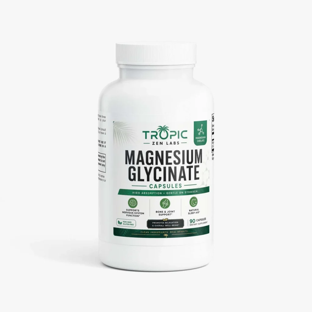 Magnesium Glycinate supplement bottle by TropicZen Labs