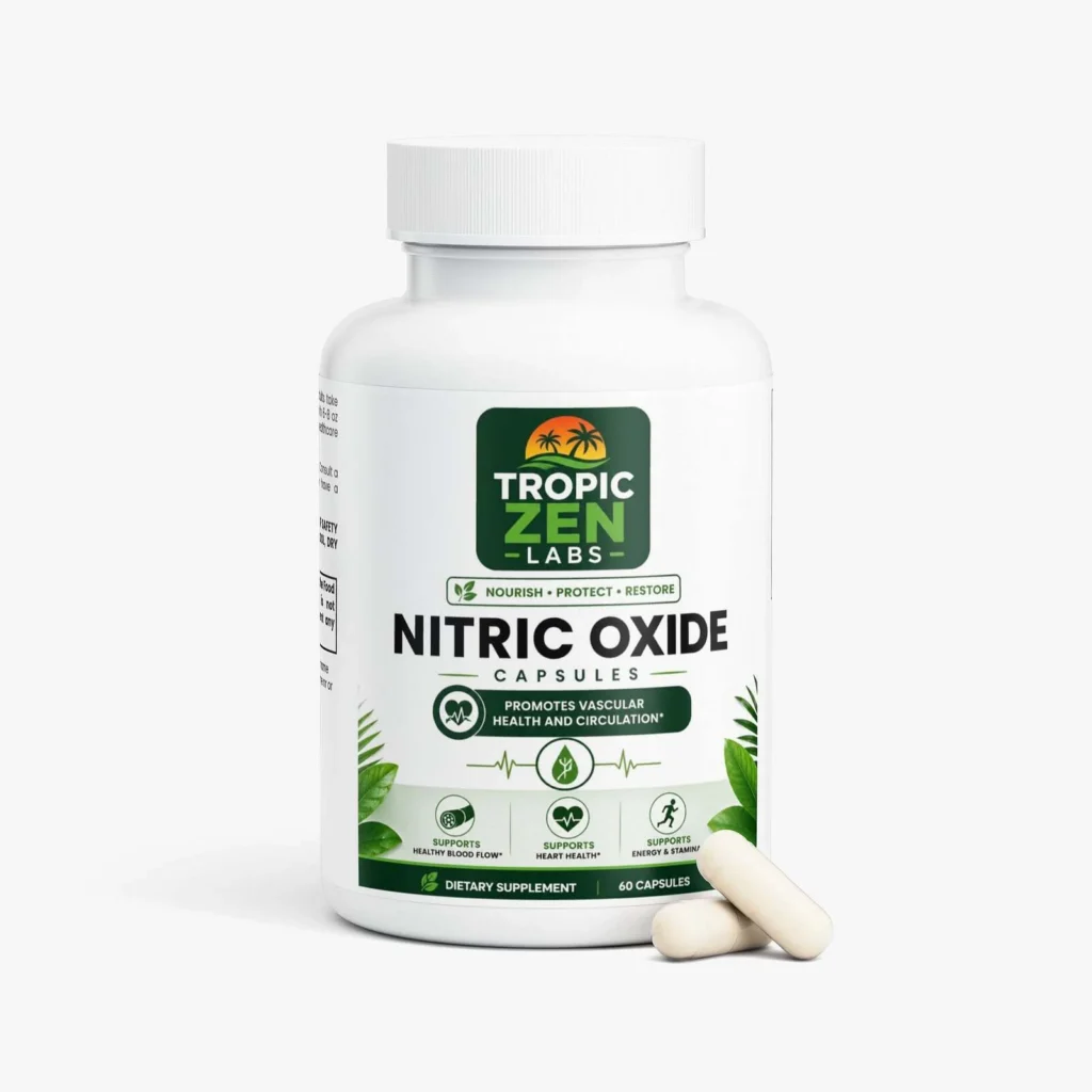 Nitric Oxide supplement bottle by TropicZen Labs