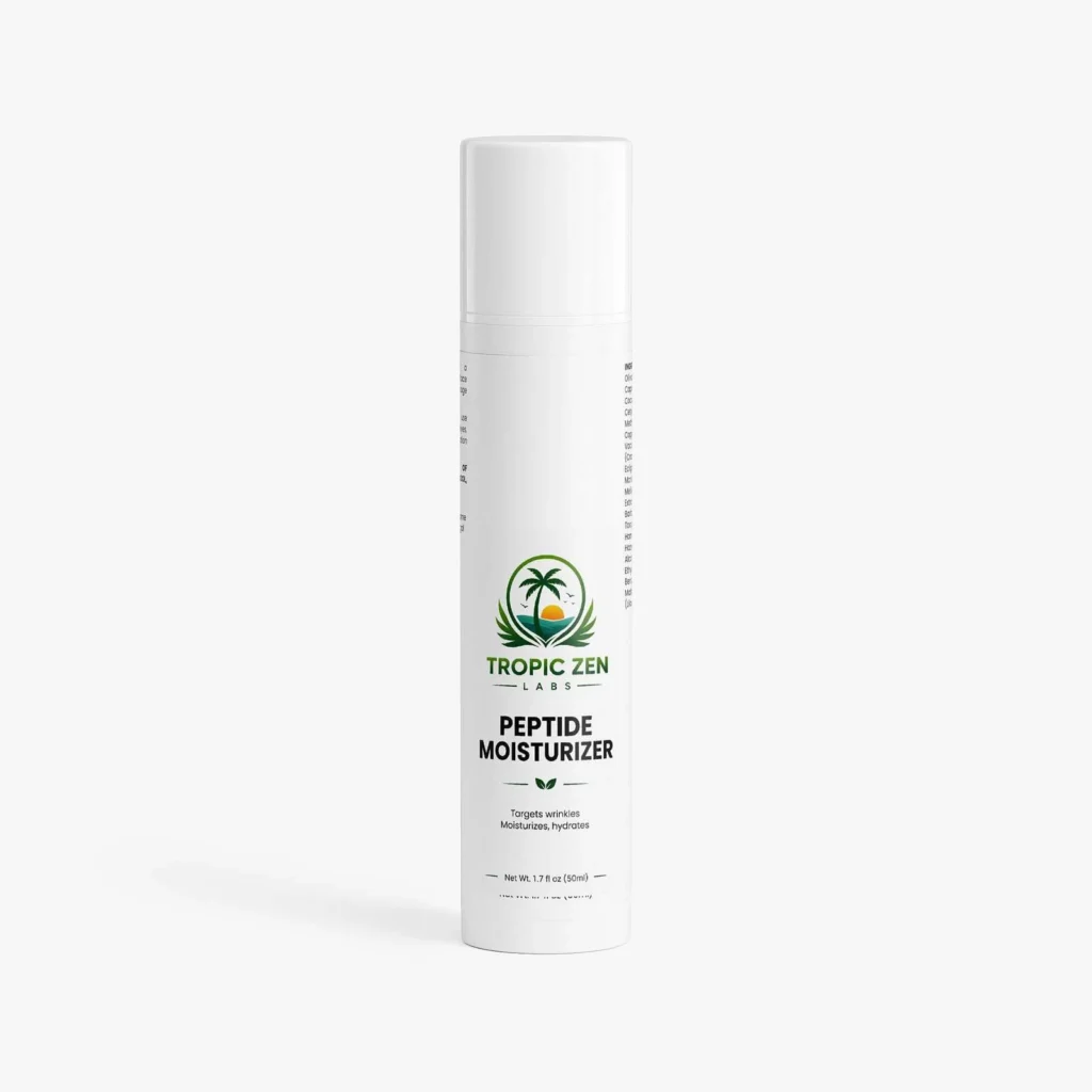 Peptide Moisturizer supplement bottle by TropicZen Labs