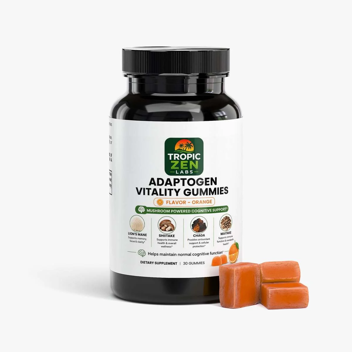 Adaptogen Vitality Gummies wellness product lifestyle image by TropicZen