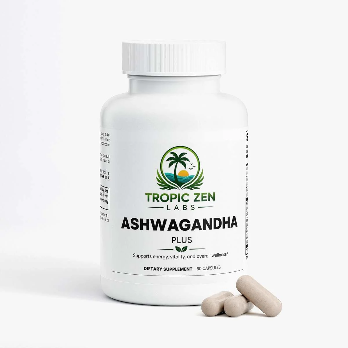 Ashwagandha Plus wellness product lifestyle image by TropicZen
