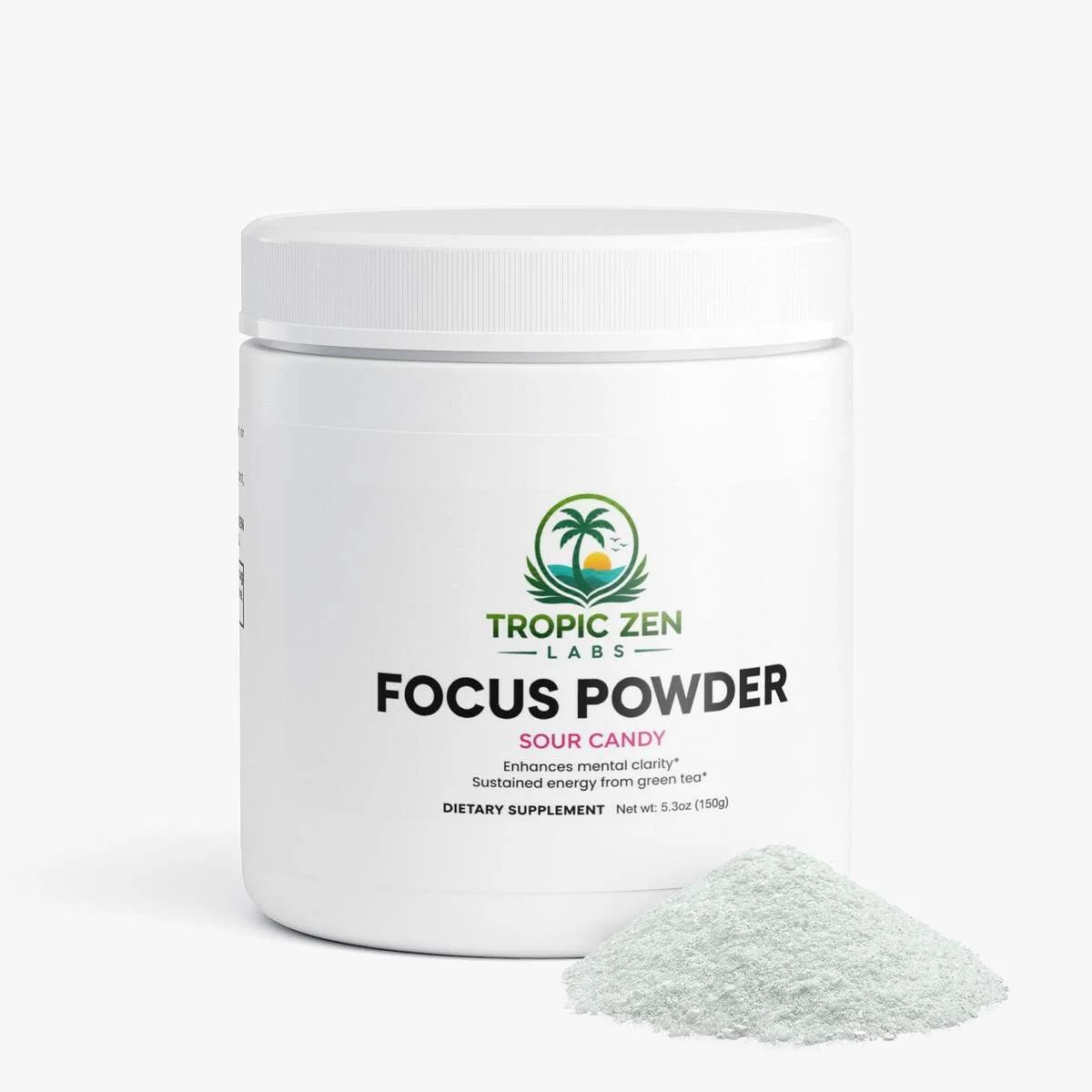 Focus Powder (Sour Candy) wellness product lifestyle image by TropicZen