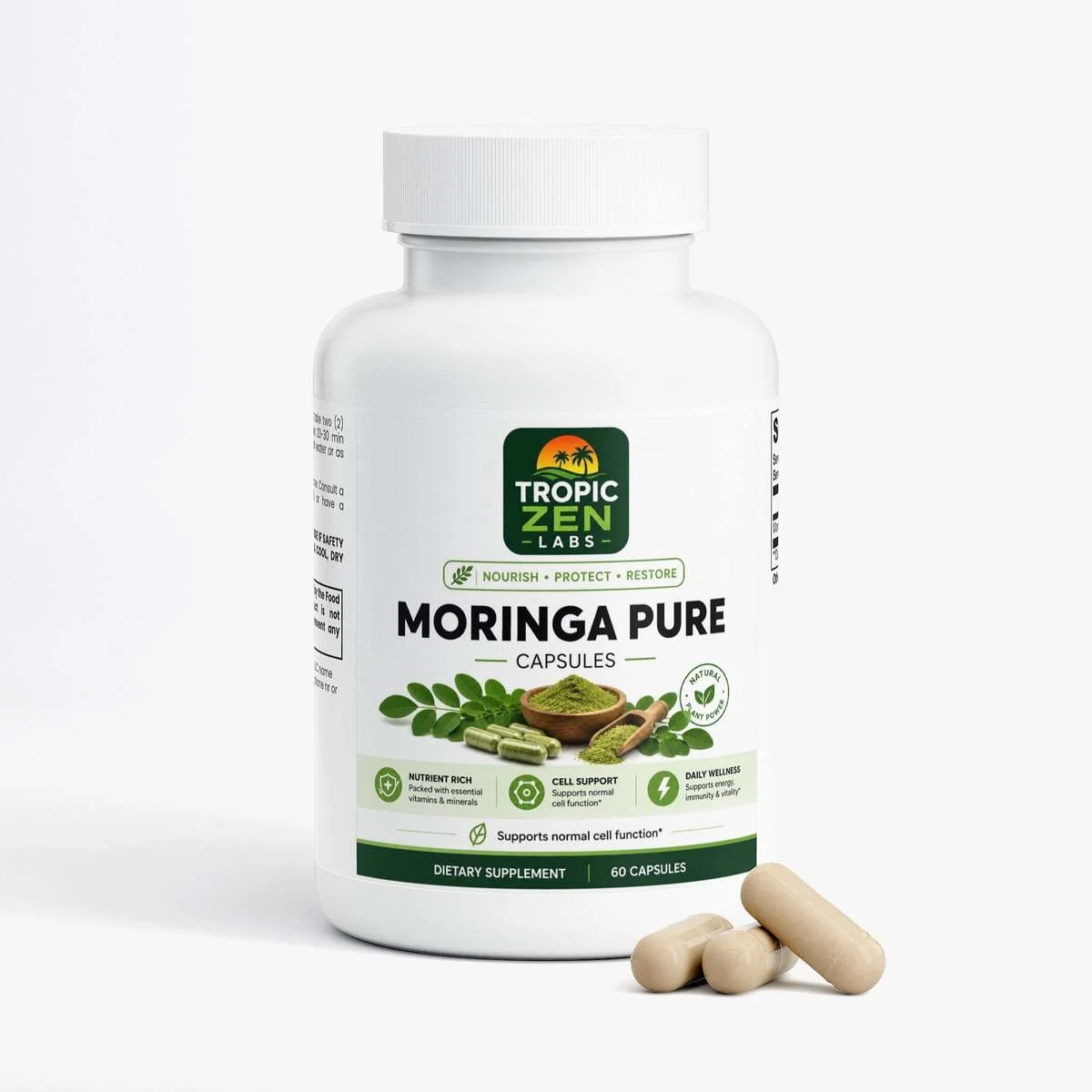 Moringa Pure wellness product lifestyle image by TropicZen