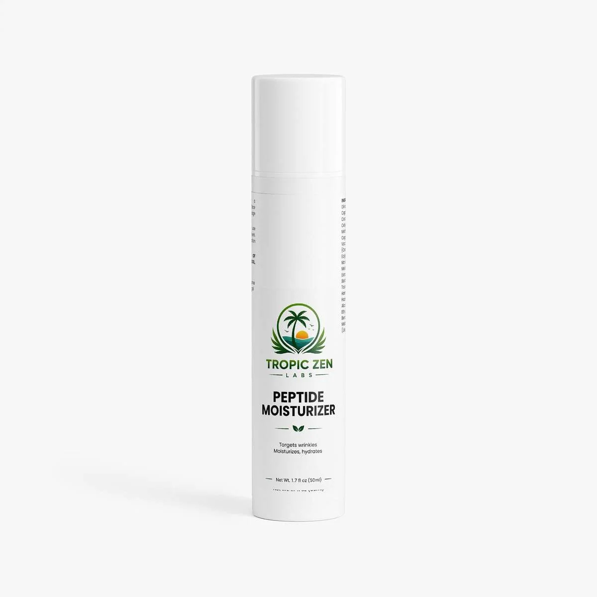 Peptide Moisturizer supplement bottle by TropicZen Labs