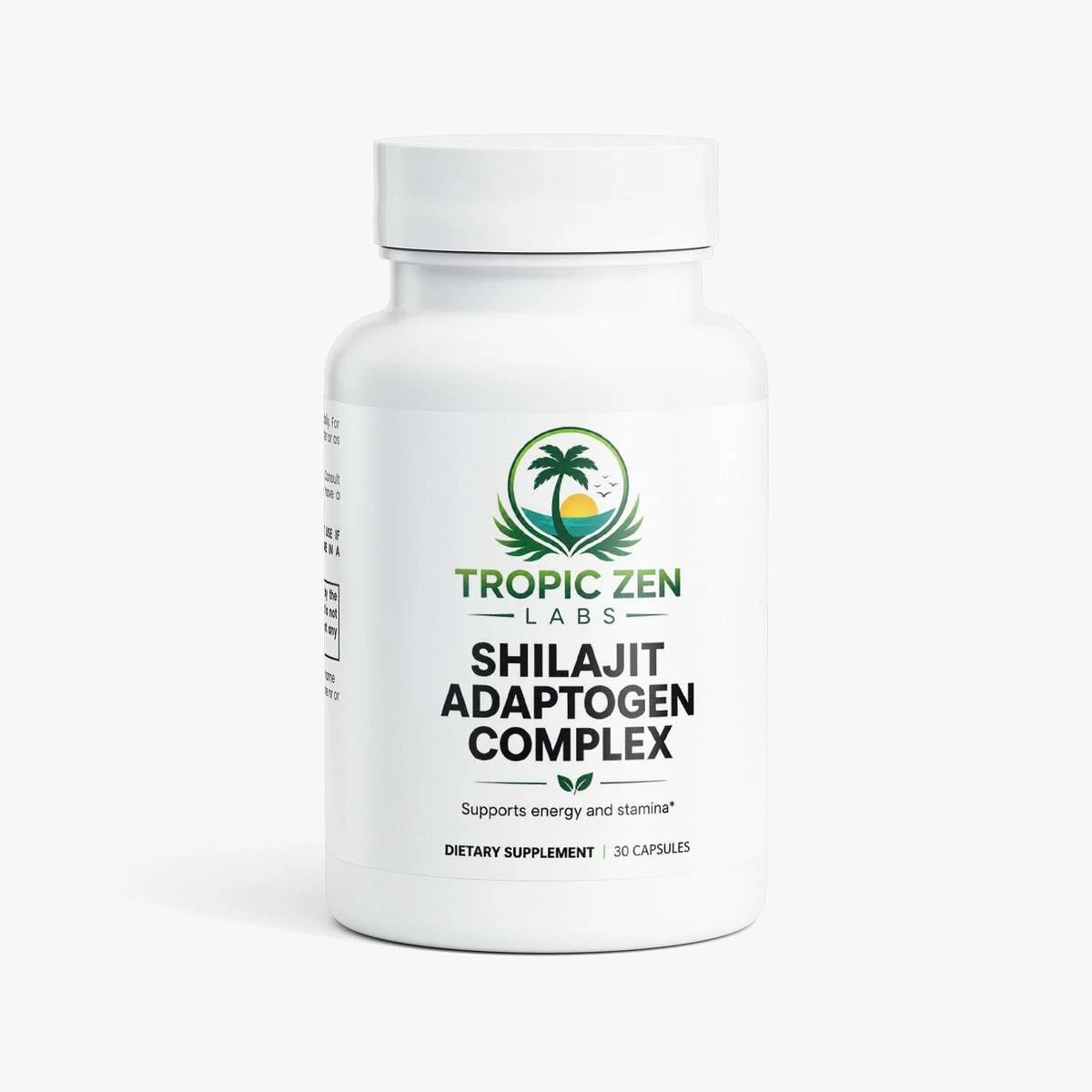 Shilajit Adaptogen Complex supplement bottle by TropicZen Labs