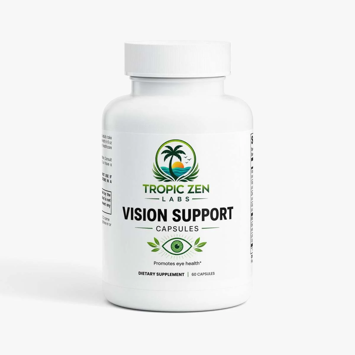 Vision Support supplement bottle by TropicZen Labs